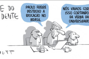 Charge Corte Orcamento educacao Universidades Bolsonaro verbas